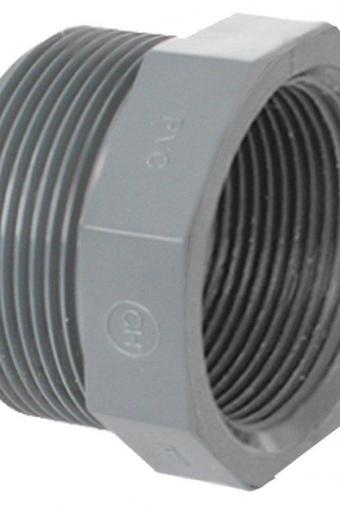 PVC tvarovka - Redukce krátká závitová 2“ ext. x 1 1/2“ int.