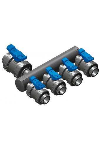 Sběrací potrubí – napojení 50mm lepením,2x přímé napojení ventilu 50mm