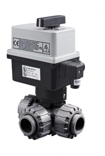 PVC Kulový el. třícestný ventil 50 mm nové FIP-L